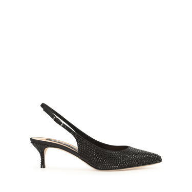 Chaussures à bride arrière Noir Talon moyen: 50mm, Godiva - Slingbacks Black 2