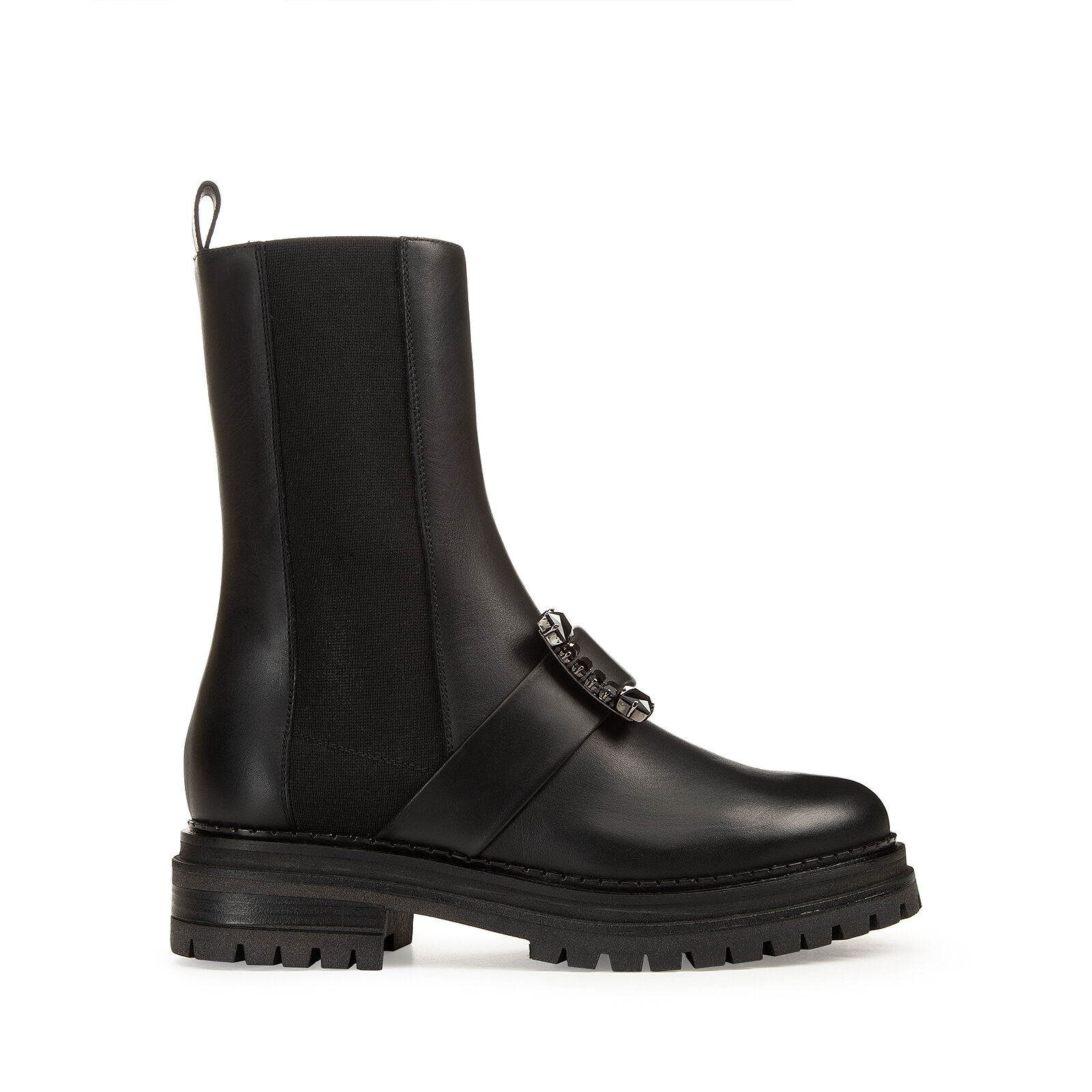Booties Black Low heel 15mm Biker Prince Black Sergio Rossi