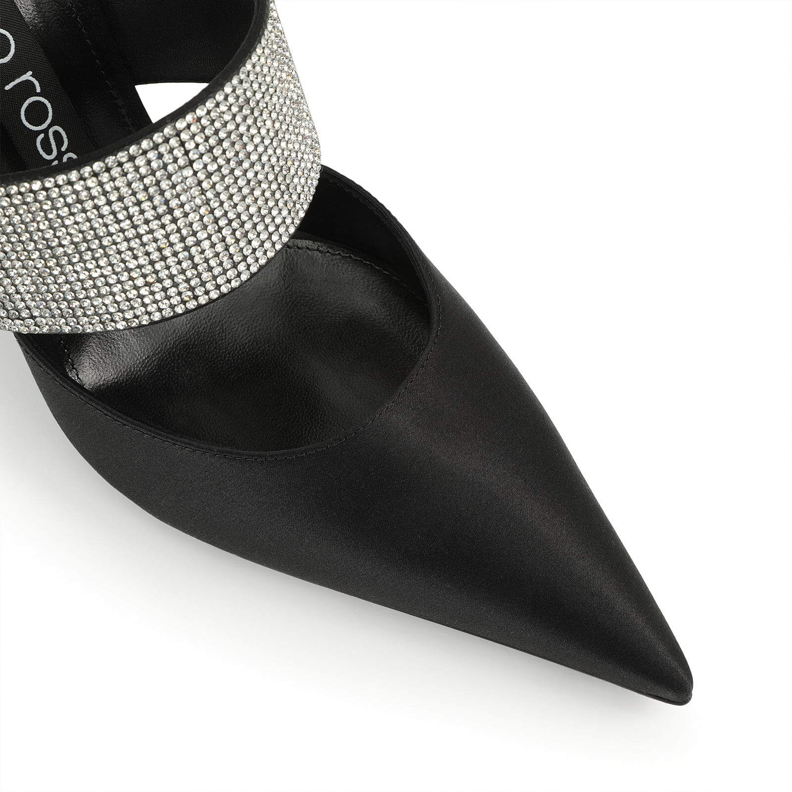 サンダル・ミュール Sergio Rossi SR PARIS Satin Nero + Crystal 15mm Evangelie Sandal Heel Black – Sergio Rossi