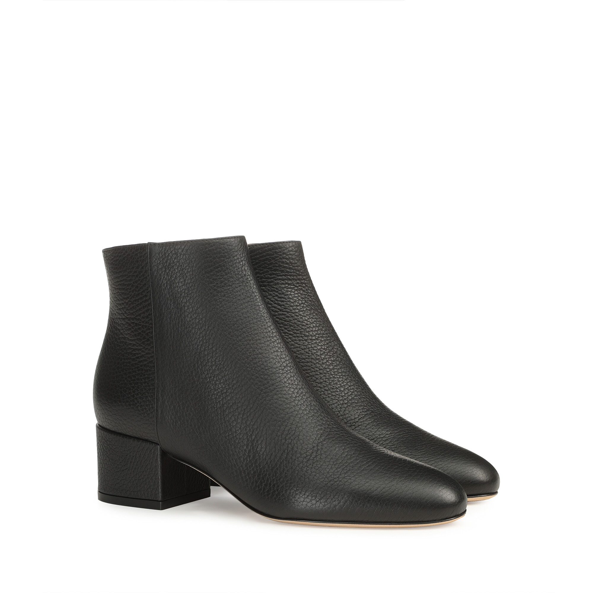 Black leather booties discount