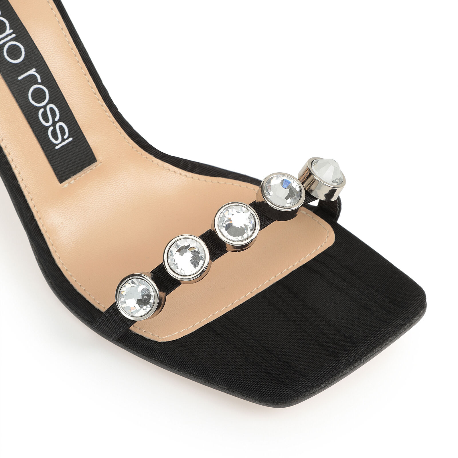 【セルジオロッシ】Sr1 sandal 6cm heel black nappa leather sr1 | Sergio Rossi