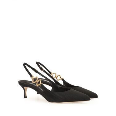 Chaussures à bride arrière Noir Talon moyen: 50mm, sr Sea Scale - Slingbacks Black 2