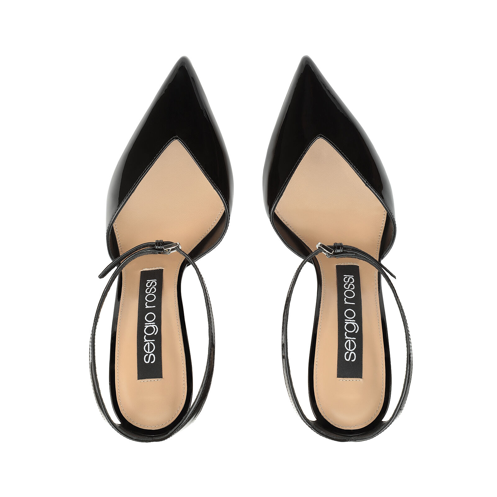 【Sergio Rossi】Godiva サンダル ブラックサテン 90㎜ ブラック サンダル ブラック ヒールの高さ: 90mm, Godiva - Sandals Black