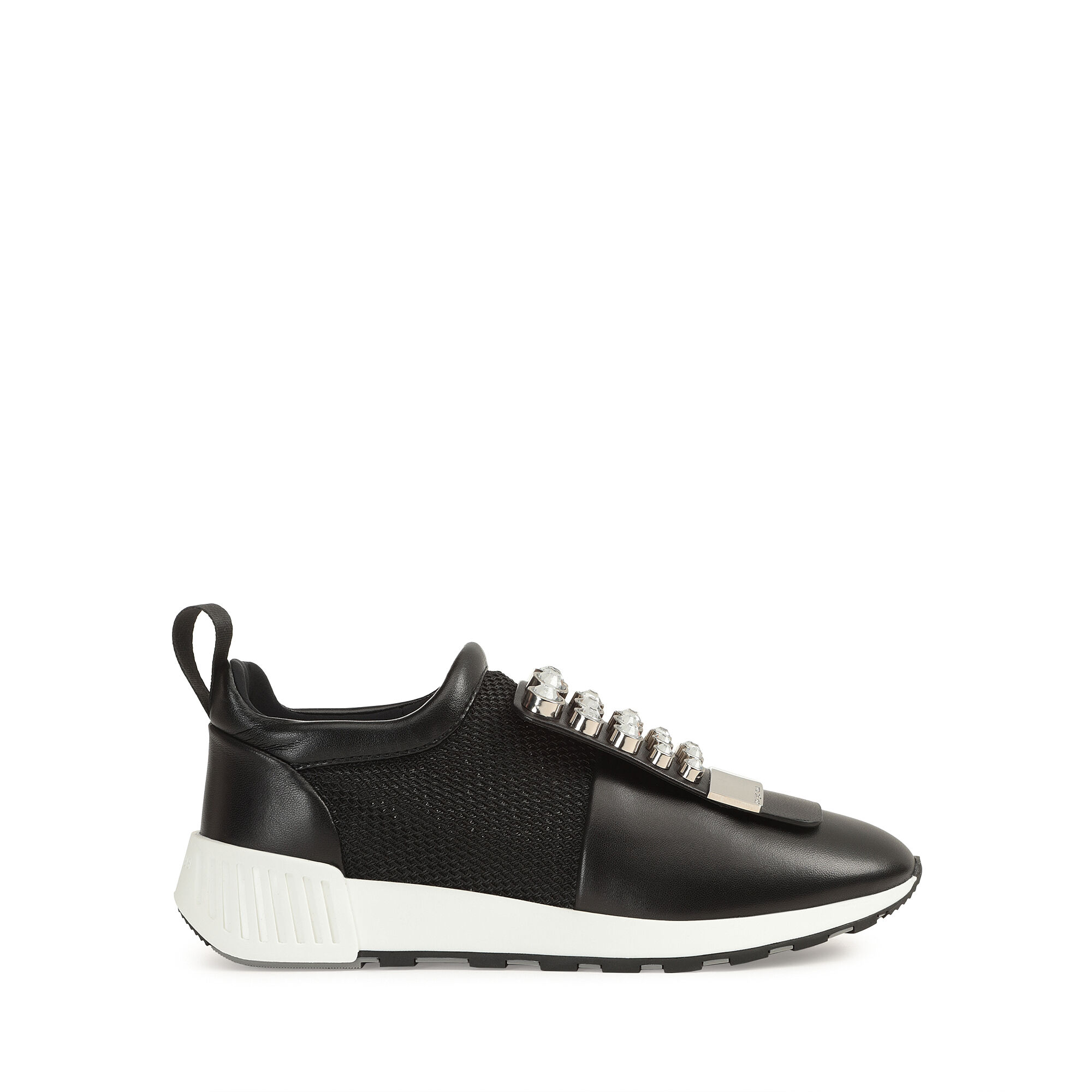 Baskets Noir Talon plat 10mm sr1 Running Sneakers Black Sergio Rossi