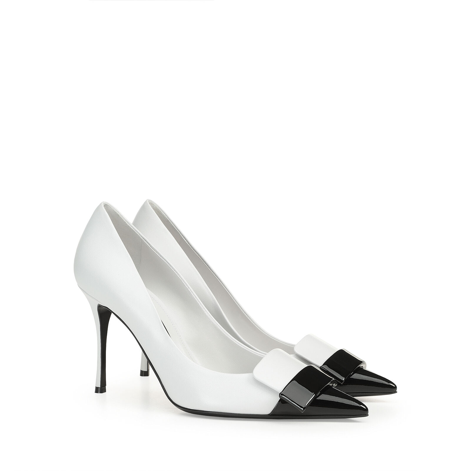 Black and discount white high heels