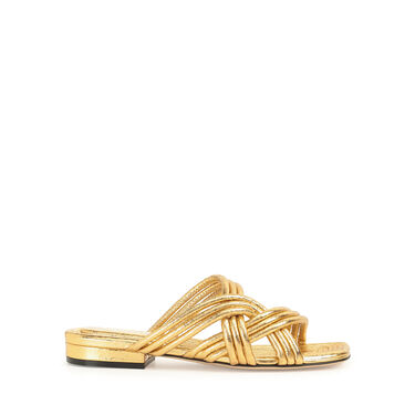 Flat sandals Yellow Low heel: 15mm, sr Watamu - Flat sandals Gold 2