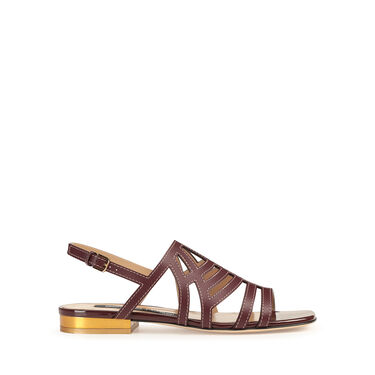 Flat sandals Red Low heel: 15mm, sr Agate - Flat sandals Wine 2
