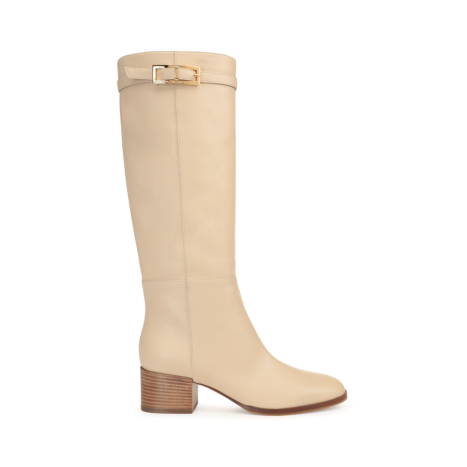 Stivali Beige Tacco basso 45mm sr Nora Stivali Chalk Sergio Rossi
