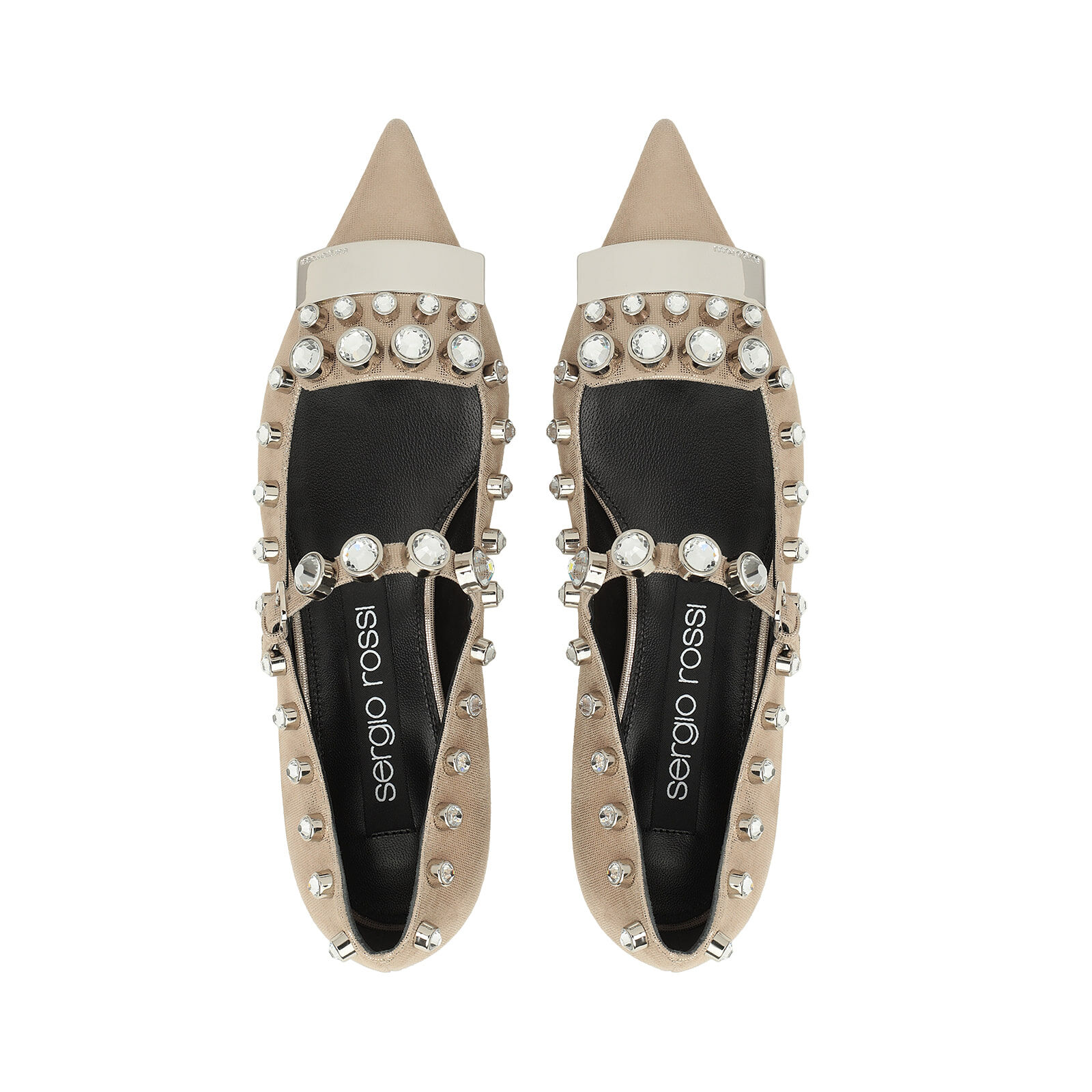Ballerinas Beige Flat 10mm sr1 Ballerinas Platino Sergio Rossi