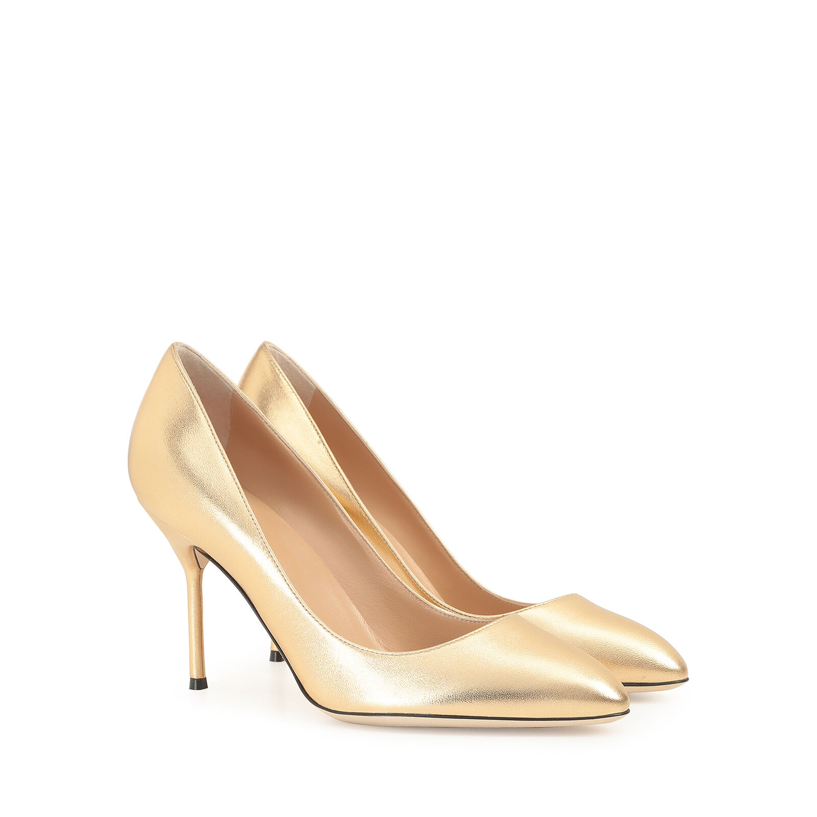 Sergio rossi gold heels discount
