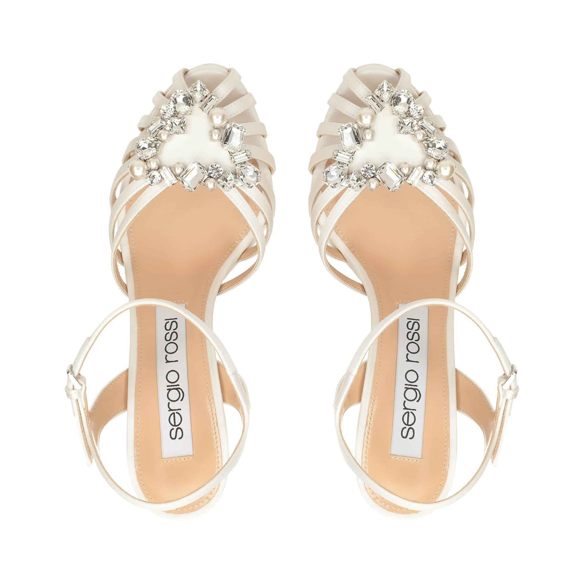 【直営店】Sergio Rossi Godiva Bridal - Sandals ハイヒール サンダル ホワイト ハイヒール: 90mm, Godiva Precious Bridal