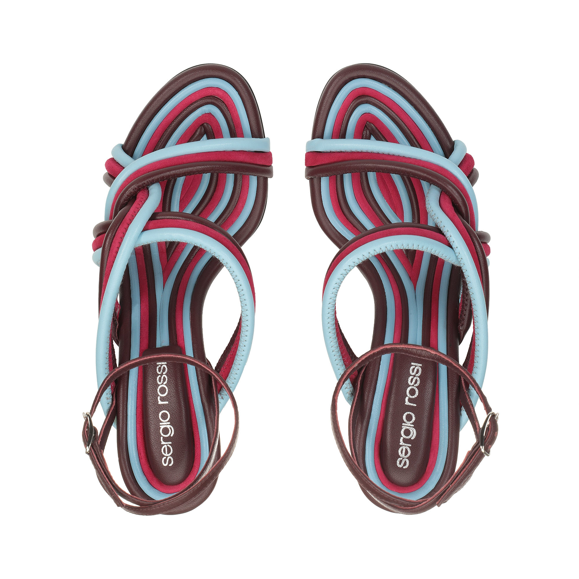 sergio rossi 花柄刺繍 ミュール 36 Sandals Red High heel: 90mm, sr Watamu - Sandals Wine