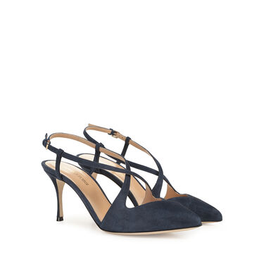 Slingbacks Blu Tacco medio: 75mm, Bon ton - Slingbacks Indigo 2