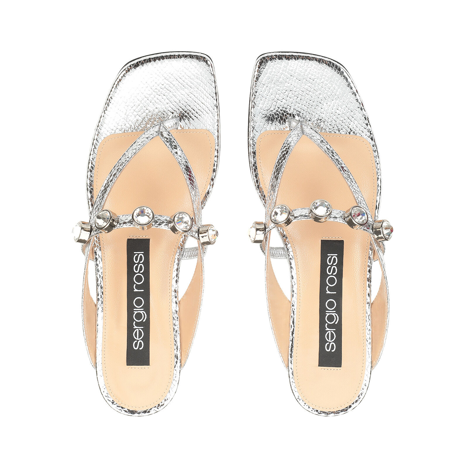 Sergio rossi silver sandals on sale