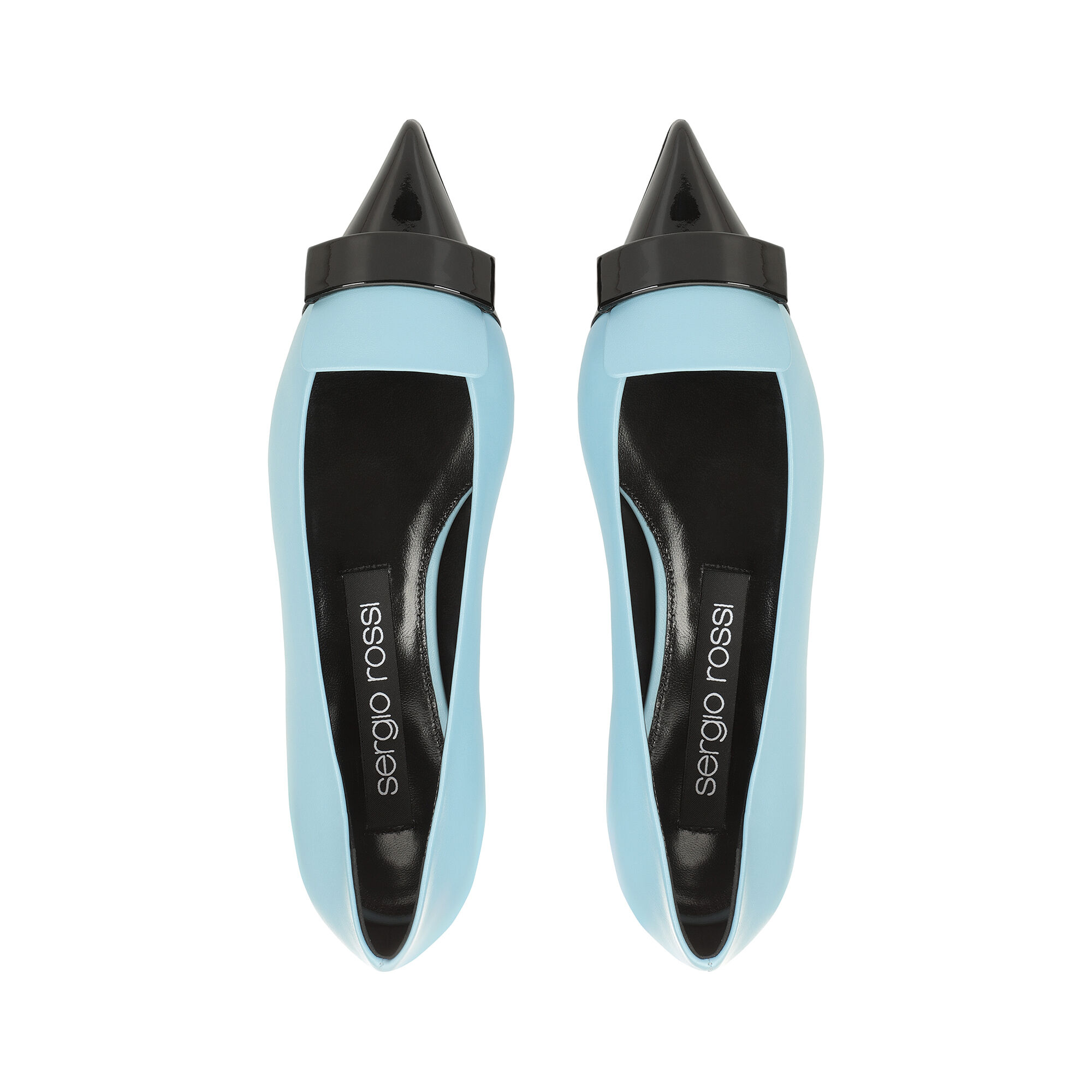 F.NERi　花　リトグラフ　イタリア バレリーナフラット ブルー フラット: 10mm, sr1 - Ballerinas