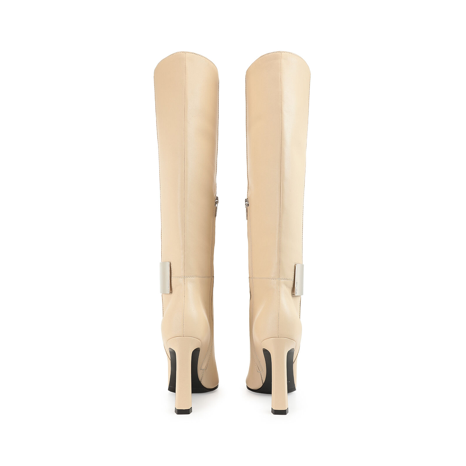 Bottes Beige Talon haut 100mm sr Miroir Boots Chalk Sergio Rossi