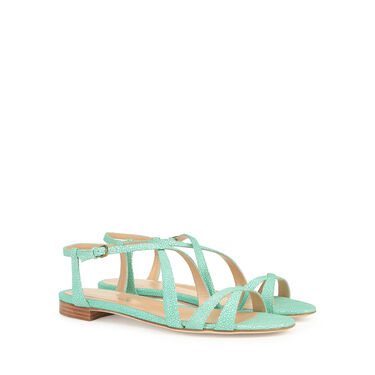 Sandales Vert Talon plat: 10mm, Bon ton - Sandals Aquamarine 2