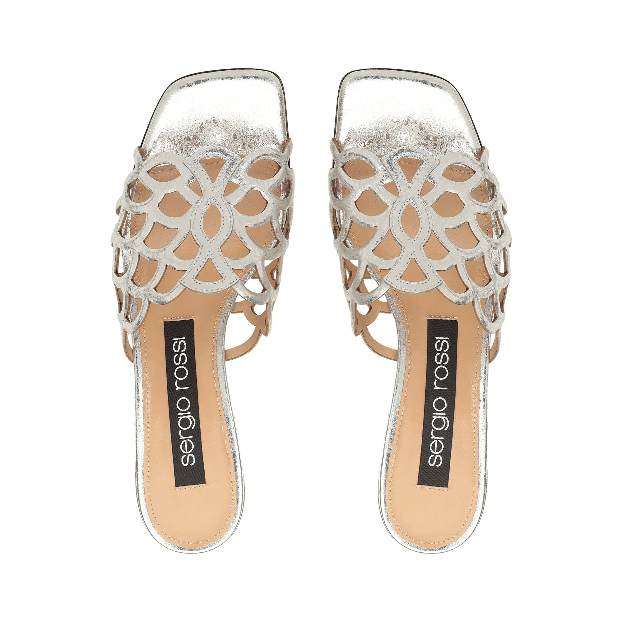 Sandals Grey Low heel: 45mm, sr Mermaid - Sandals Silver