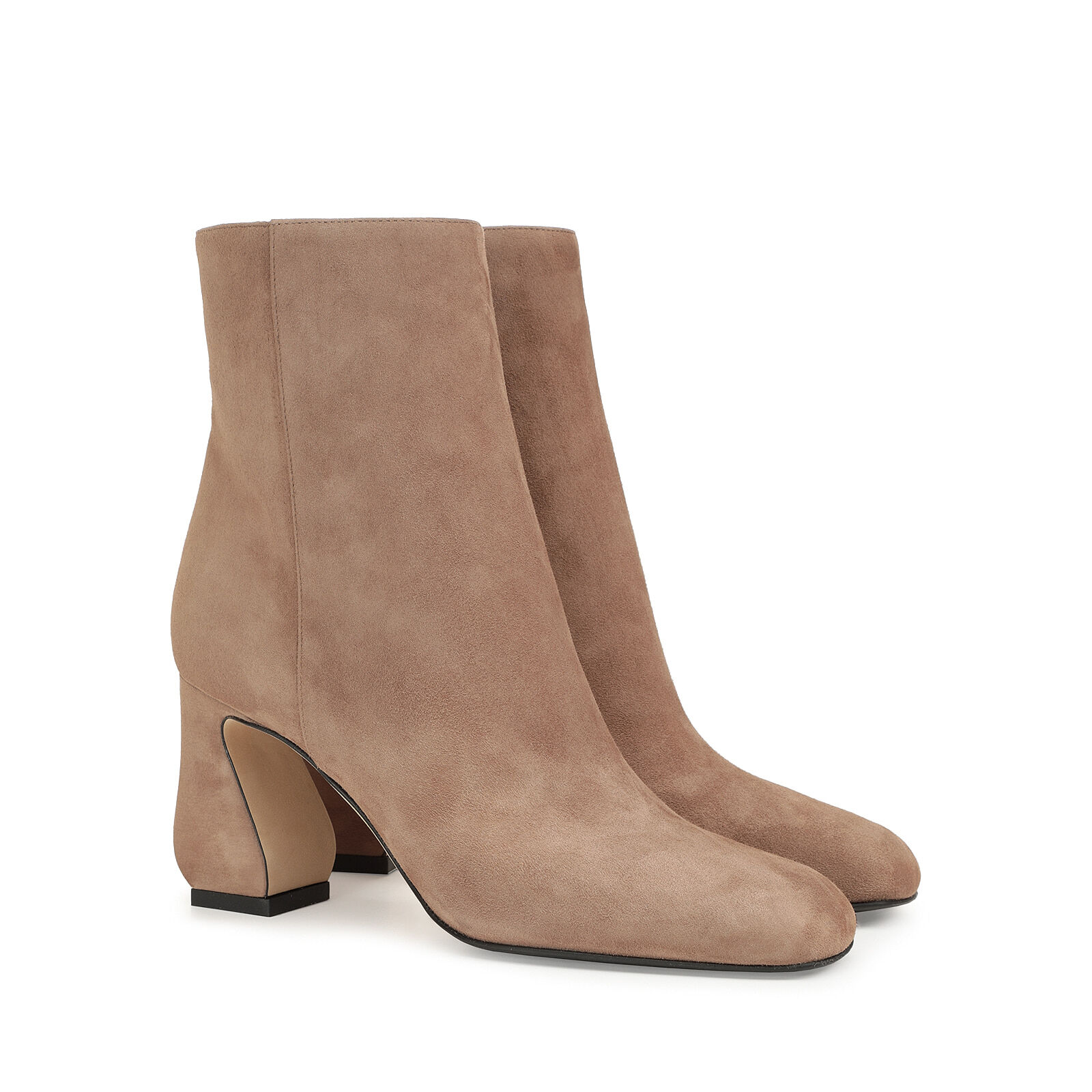 Beige booties with heel discount