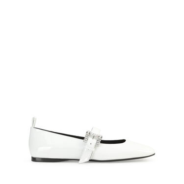 Ballerinas Weiss ohne Ferse: 5mm, sr Twenty Buckle - Ballerinas White 2