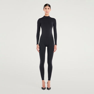 Turtle Neck Jumpsuit -  Black, 0