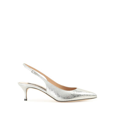 Slingbacks Grey Mid heel: 50mm, Godiva - Slingbacks Silver 2