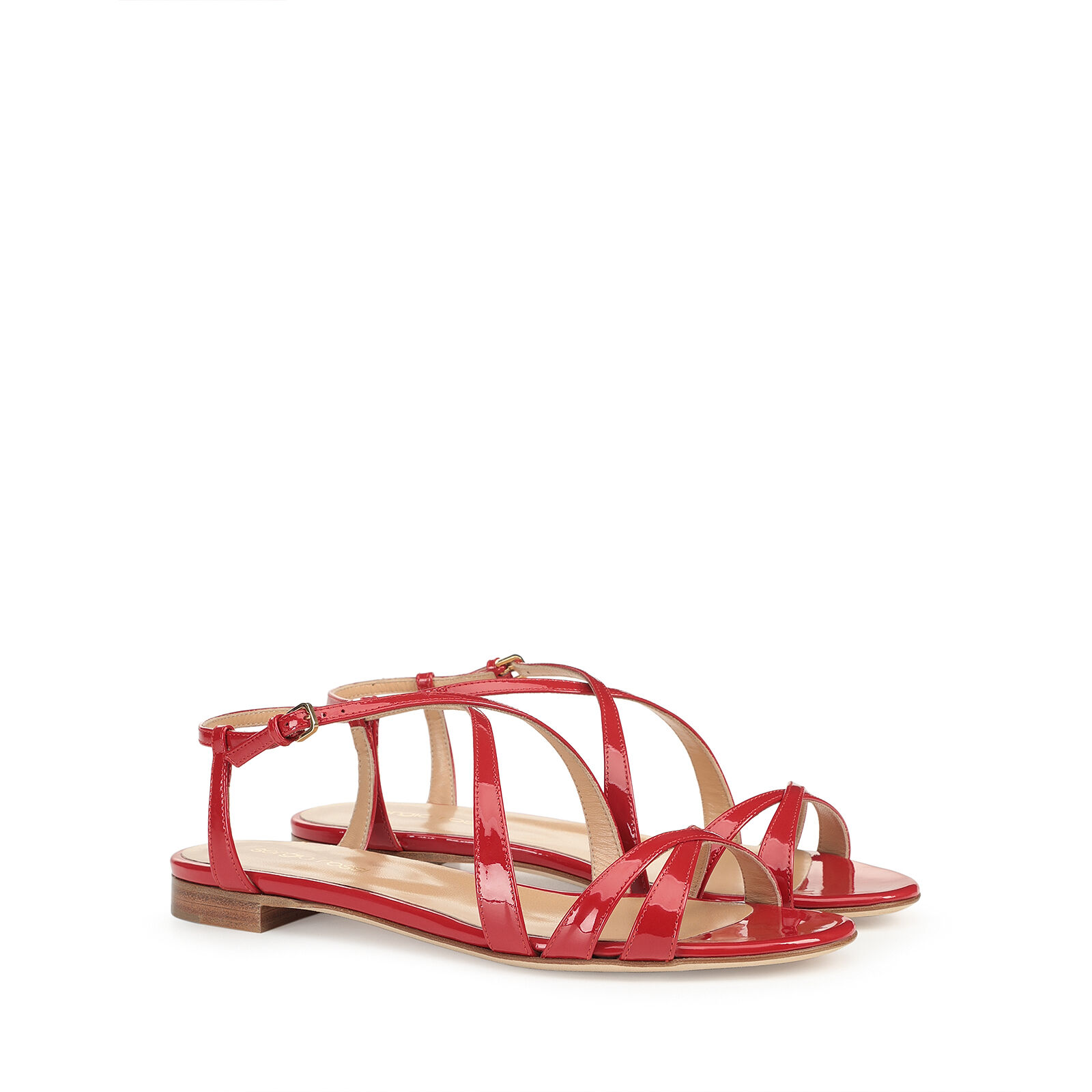 Sandals Red Flat 10mm Bon ton Sergio Rossi