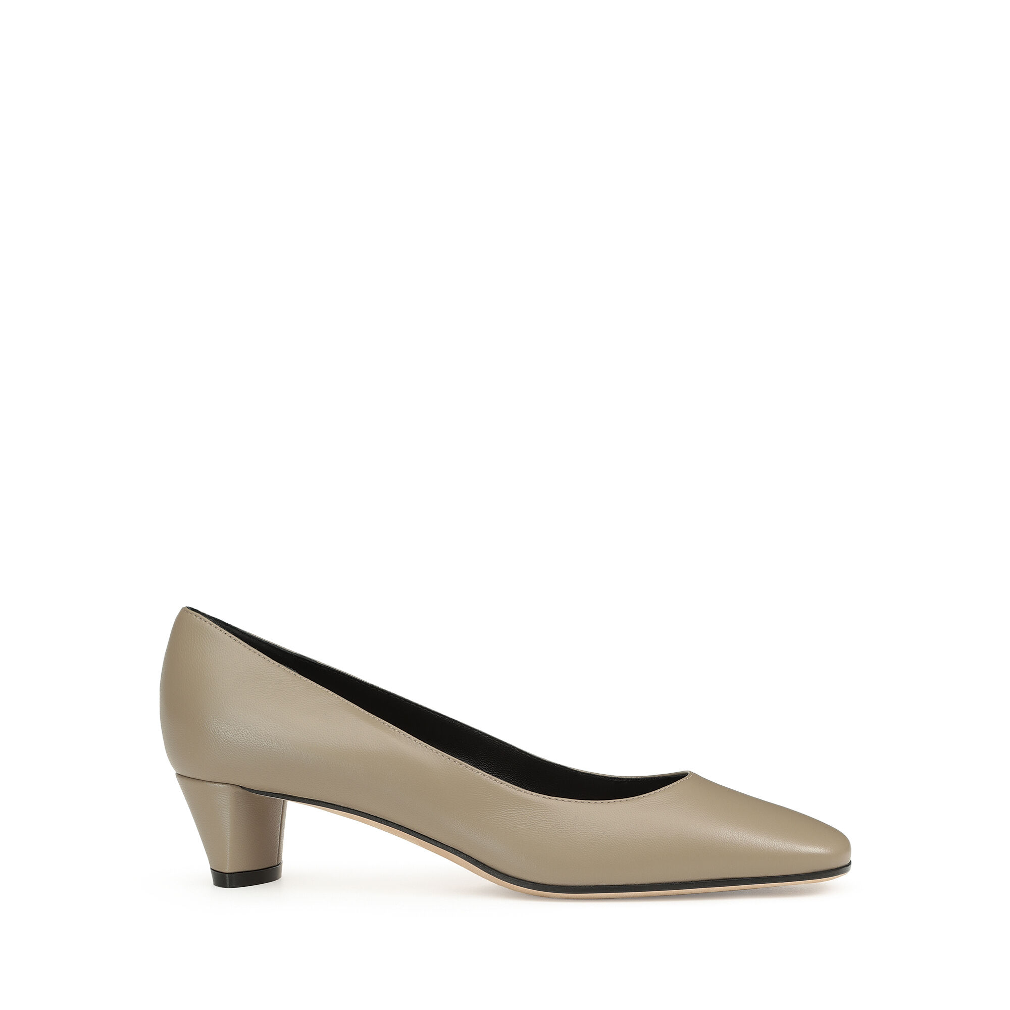 Grey pumps low heel sale