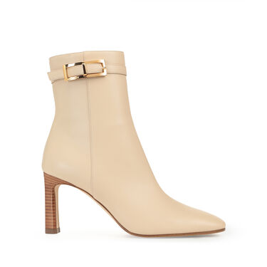 Booties Beige High heel: 80mm, sr Nora - Booties Chalk 2