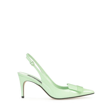 Chaussures à bride arrière Vert Talon moyen: 75mm, sr1  - Slingbacks Apple 2