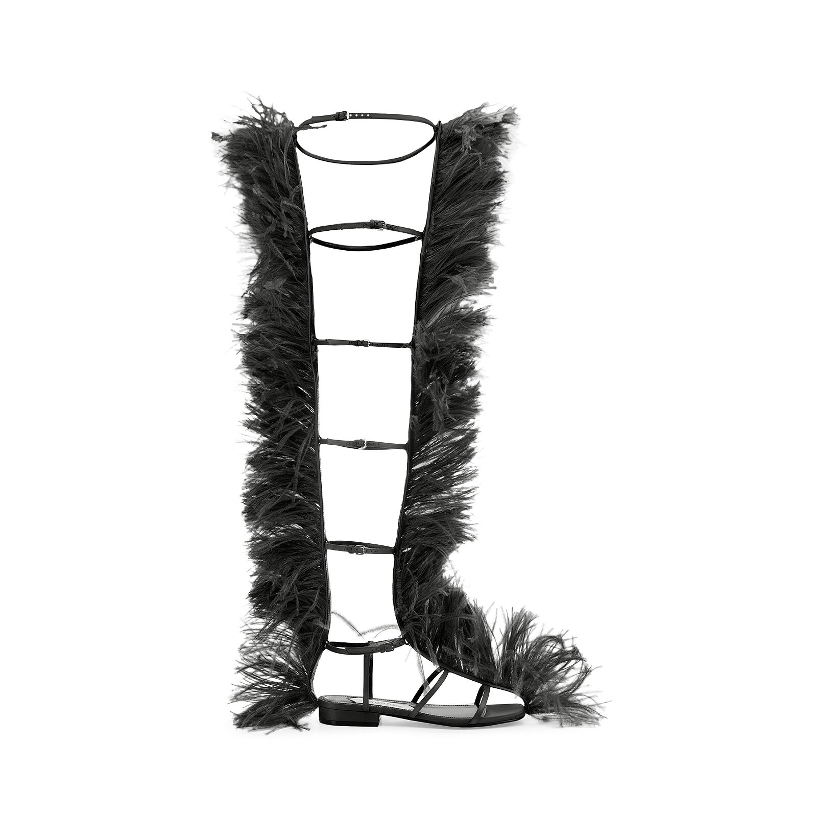 Sandals Black Low heel: 15mm, Amazona | Sergio Rossi