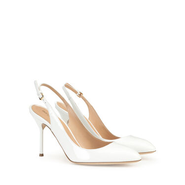 Chaussures à bride arrière Blanc Talon haut: 90mm, Chichi - Slingbacks White 2