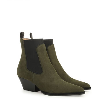 Bottines Vert Petit talon: 45mm, Carla  - Booties Military 2