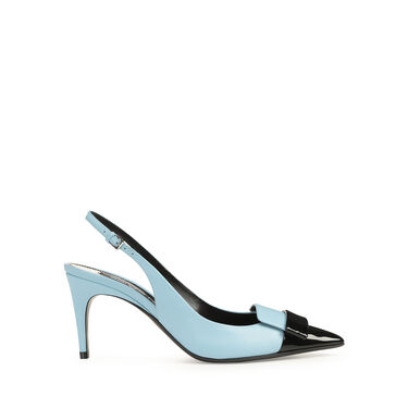Slingbacks Blu Tacco medio: 75mm, sr1 - Slingbacks Nero/Blue Paradise 1