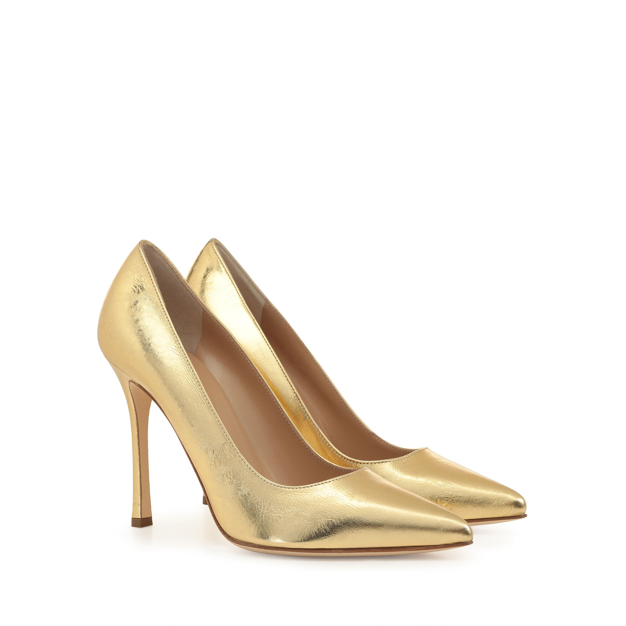 Metallic gold pumps cheap
