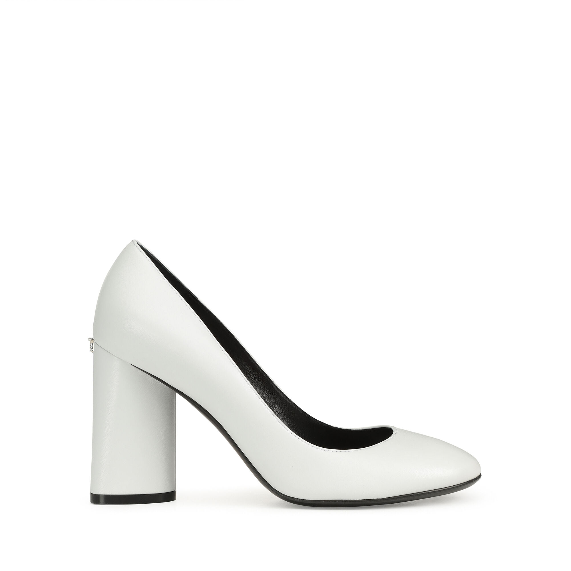White leather pumps high heel cheap
