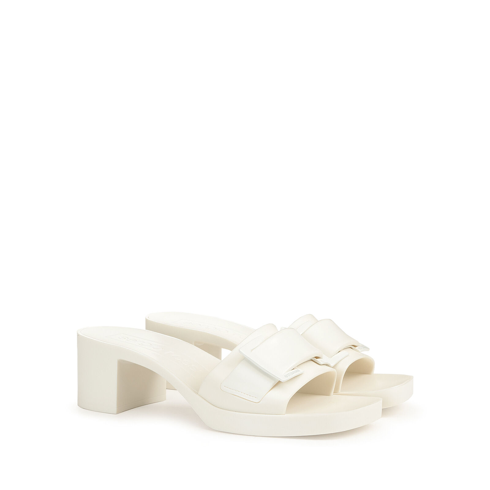 Block heel top jelly sandals