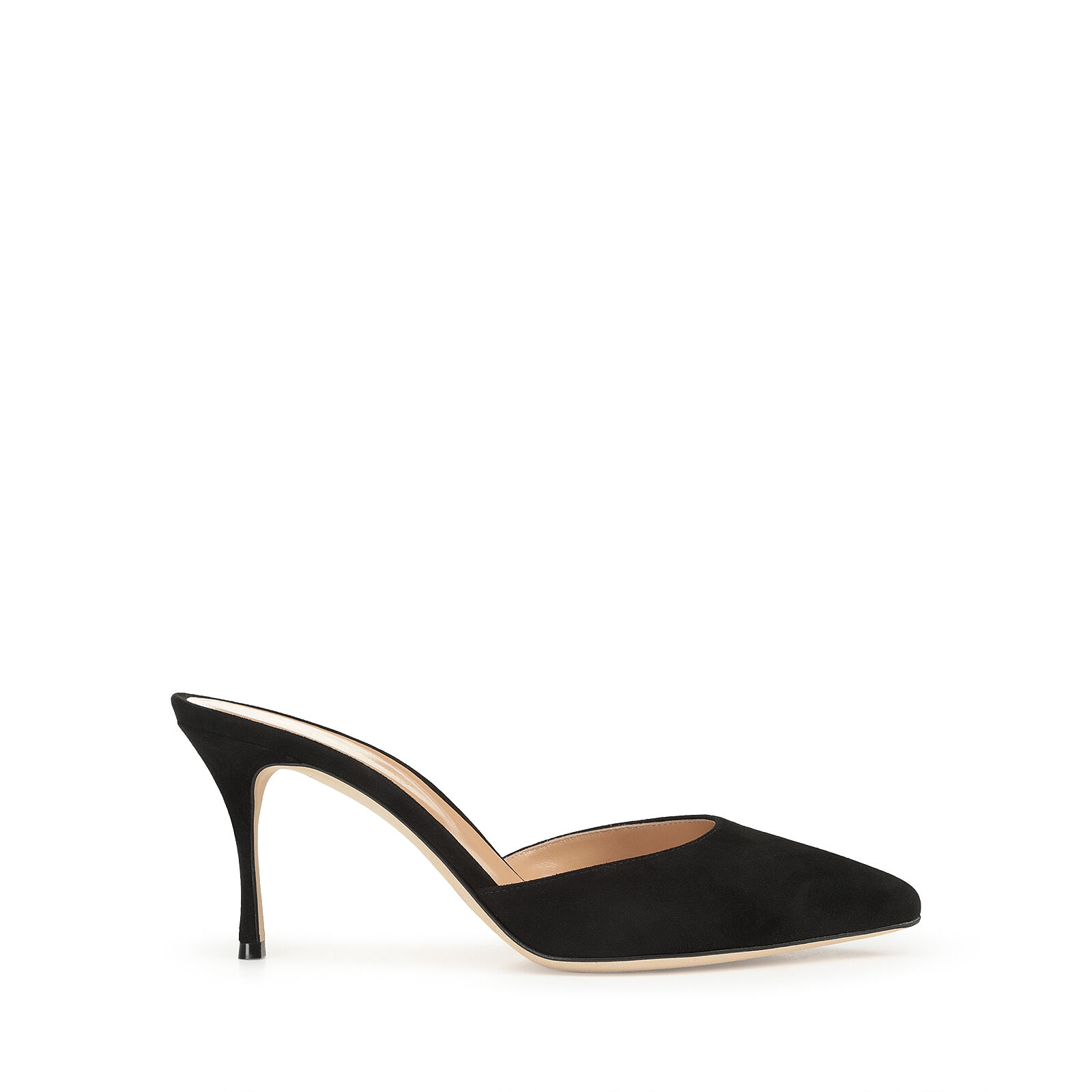 Black suede mules top