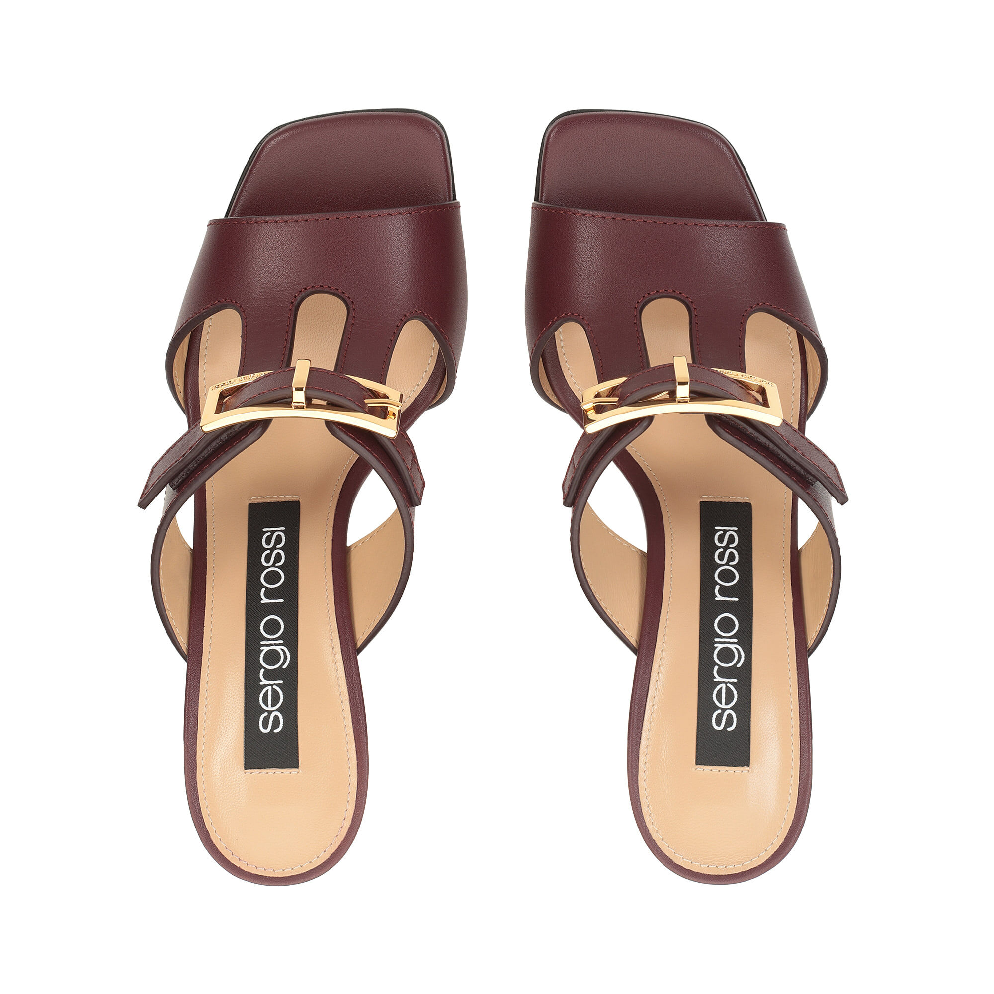 サンダル・ミュール Sergio Rossi Sr Nora Thong Sandals In Smooth Leather Sandals Red High heel: 80mm, sr Nora - Sandals Wine | Sergio