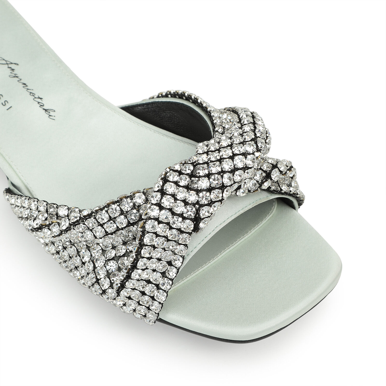 Sandals Green Low heel: 15mm, Evangelie | Sergio Rossi