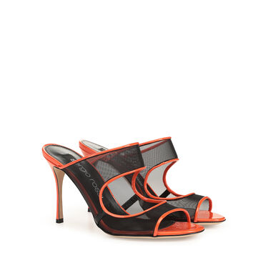 Sandals orange High heel: 90mm, Godiva - Sandals Mandarine+Black 2