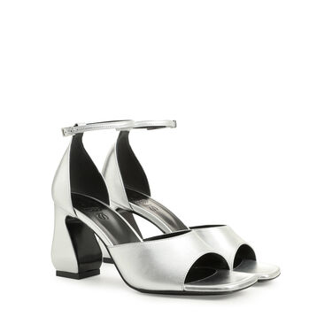 Sandals Grey High heel: 80mm, SI ROSSI - Sandals Argento 2