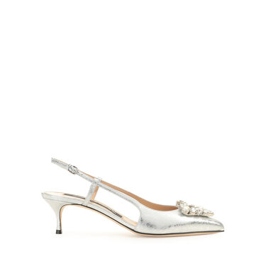 Slingbacks Grigio Tacco medio: 50mm, sr Godiva Precious - Slingbacks Argento 1