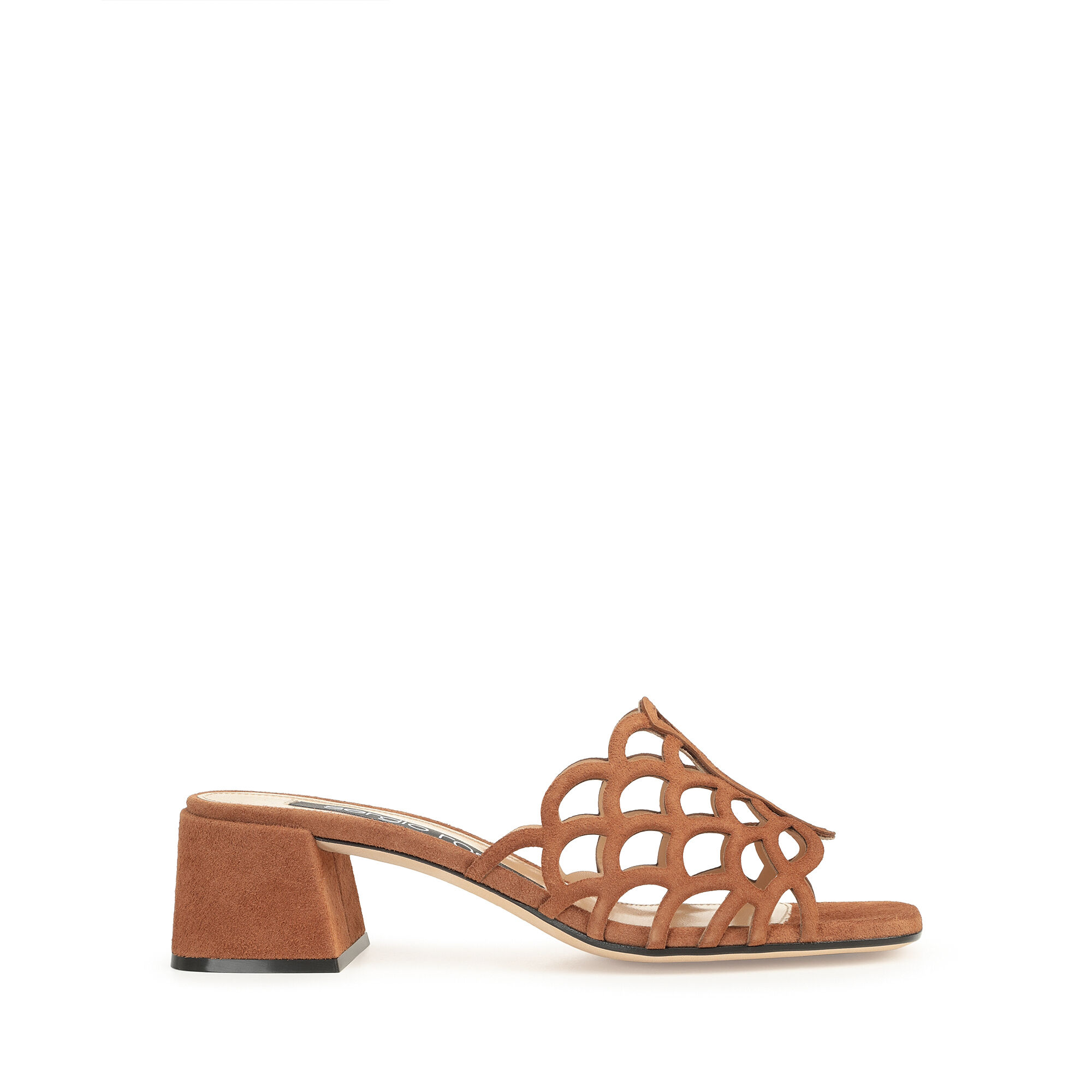 【Sergio Rossi】Sr Mermaid 45mm ミュール Sandals Brown Low heel: 45mm, sr Mermaid - Sandals Macadamia