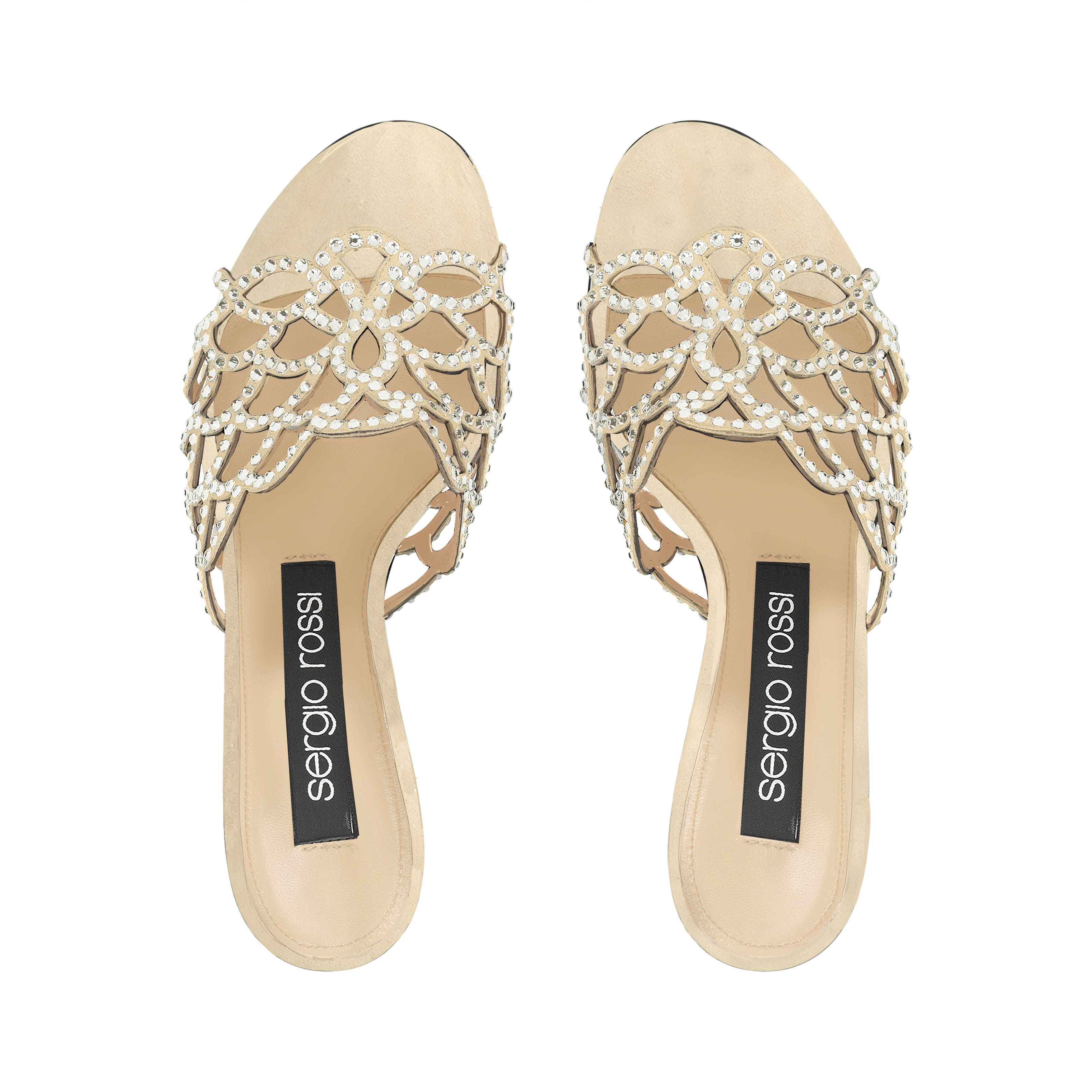 ☆sale☆完売必至【Sergio Rossi】sr Mermaid-Sandals Soft Skin Sandals Beige High heel: 100mm, sr Mermaid - Sandals Soft