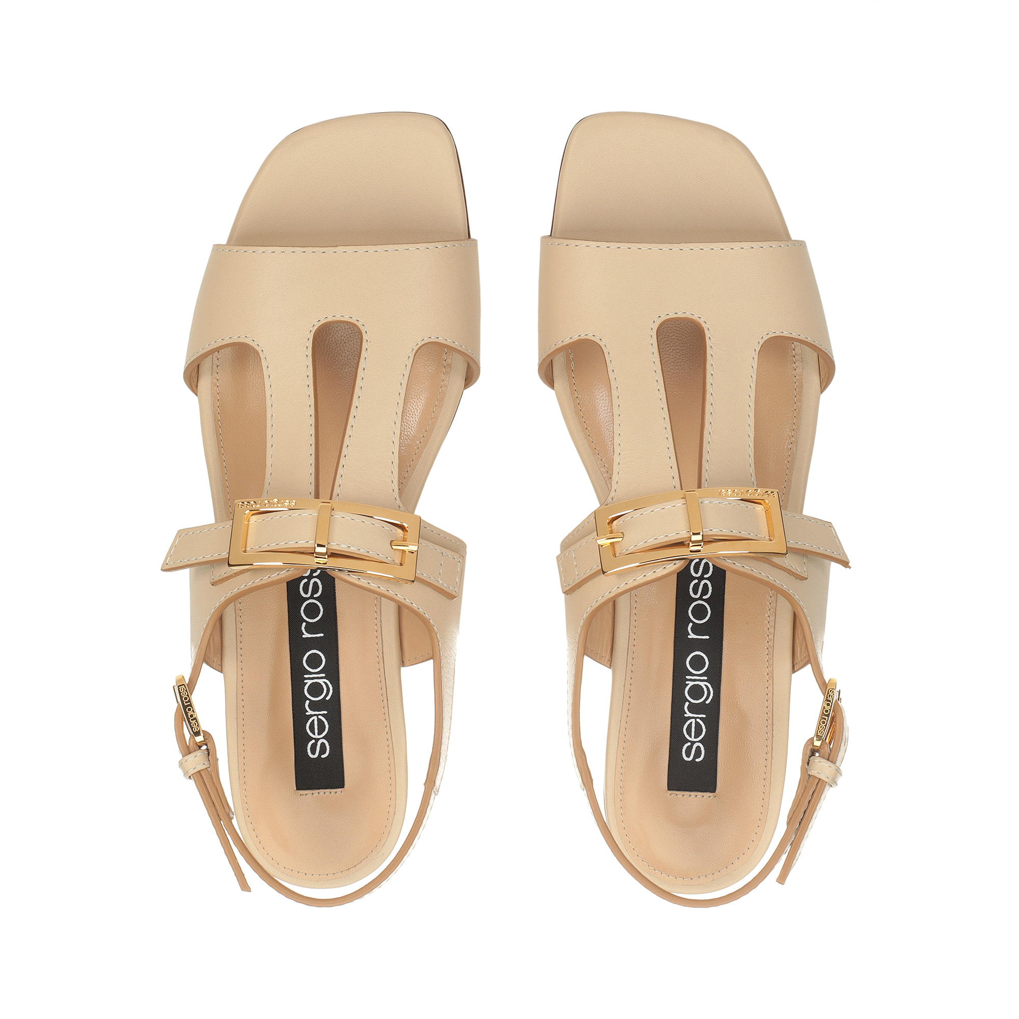 Flat sandals White Low heel: 15mm, sr Nora - Flat sandals