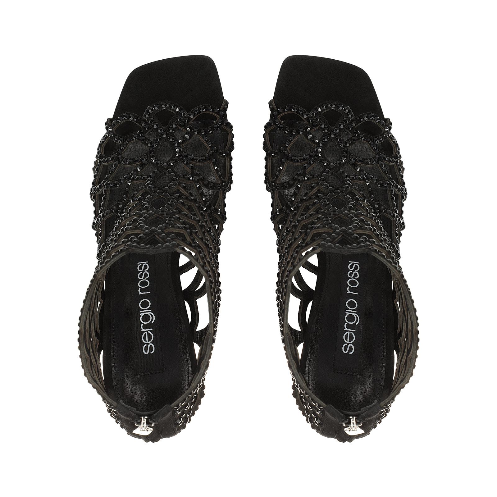 早い者勝ち【Sergio Rossi】Sr Mermaid レザー フラットサンダル サンダル ブラック ハイヒール: 100mm, sr Mermaid - Sandals