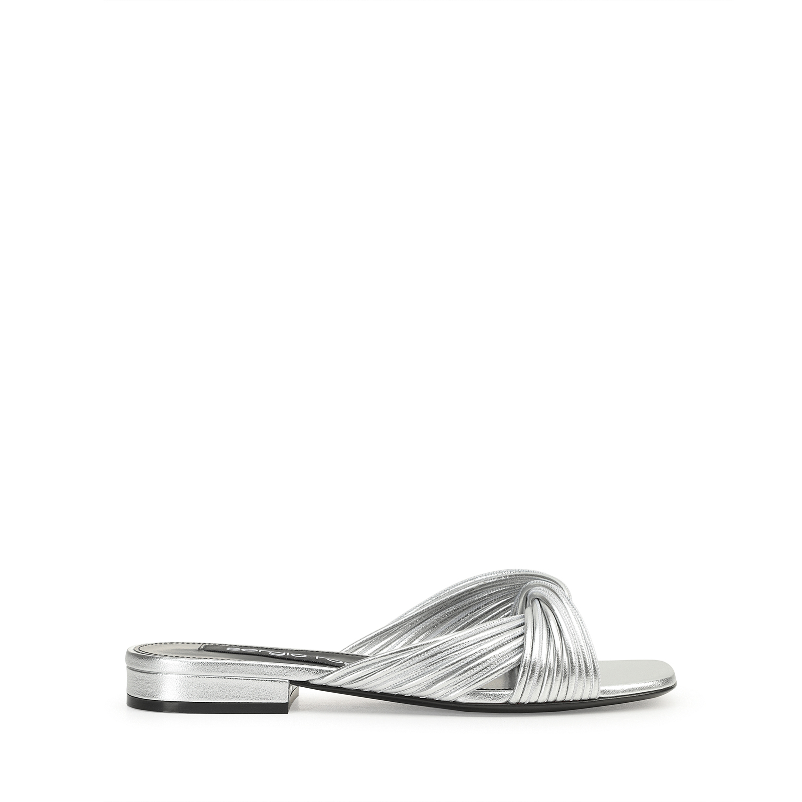 サンダル・ミュール Sergio Rossi SR AKIDA silver 15mm Sandals Grey Low heel: 15mm, sr Akida - Sandals Argento