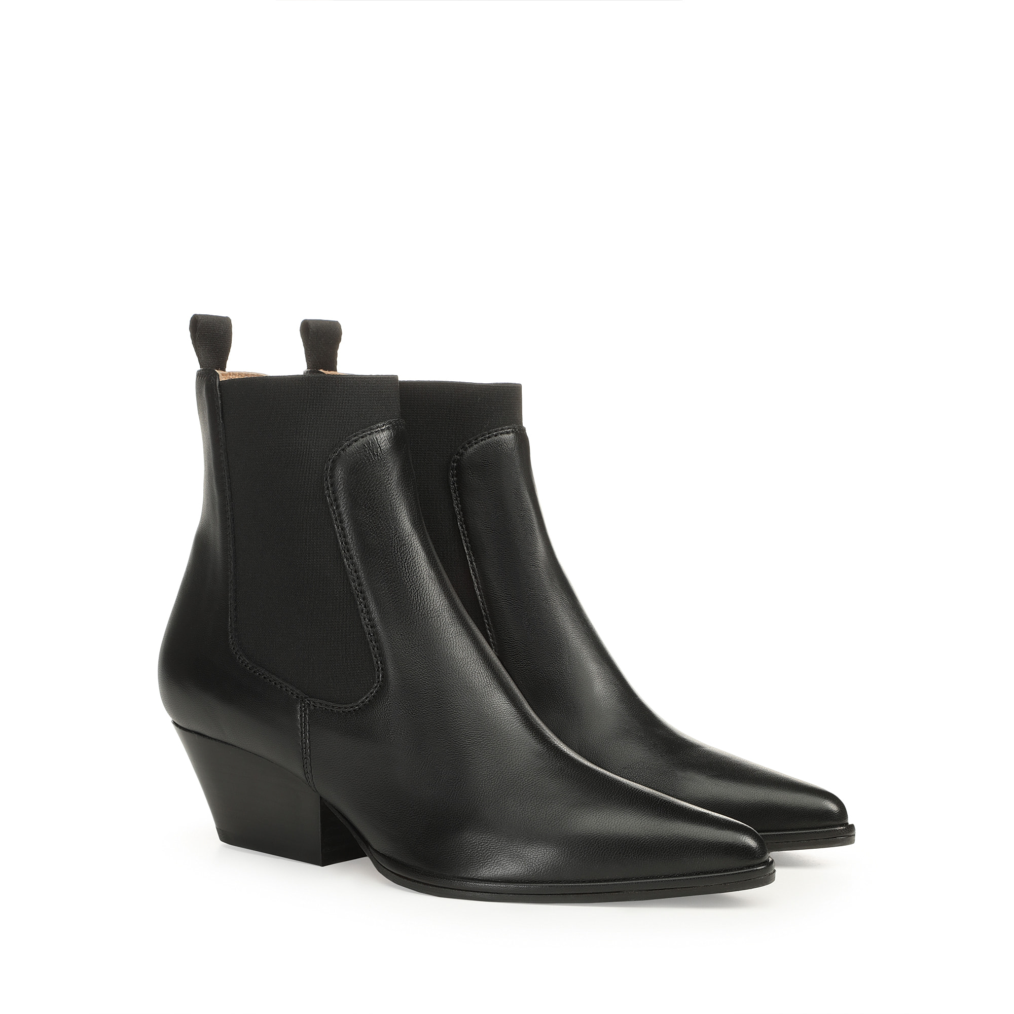 【Sergio Rossi】Carla Bootie HH045 Booties Black Low heel: 45mm, Carla - Booties Black | Sergio