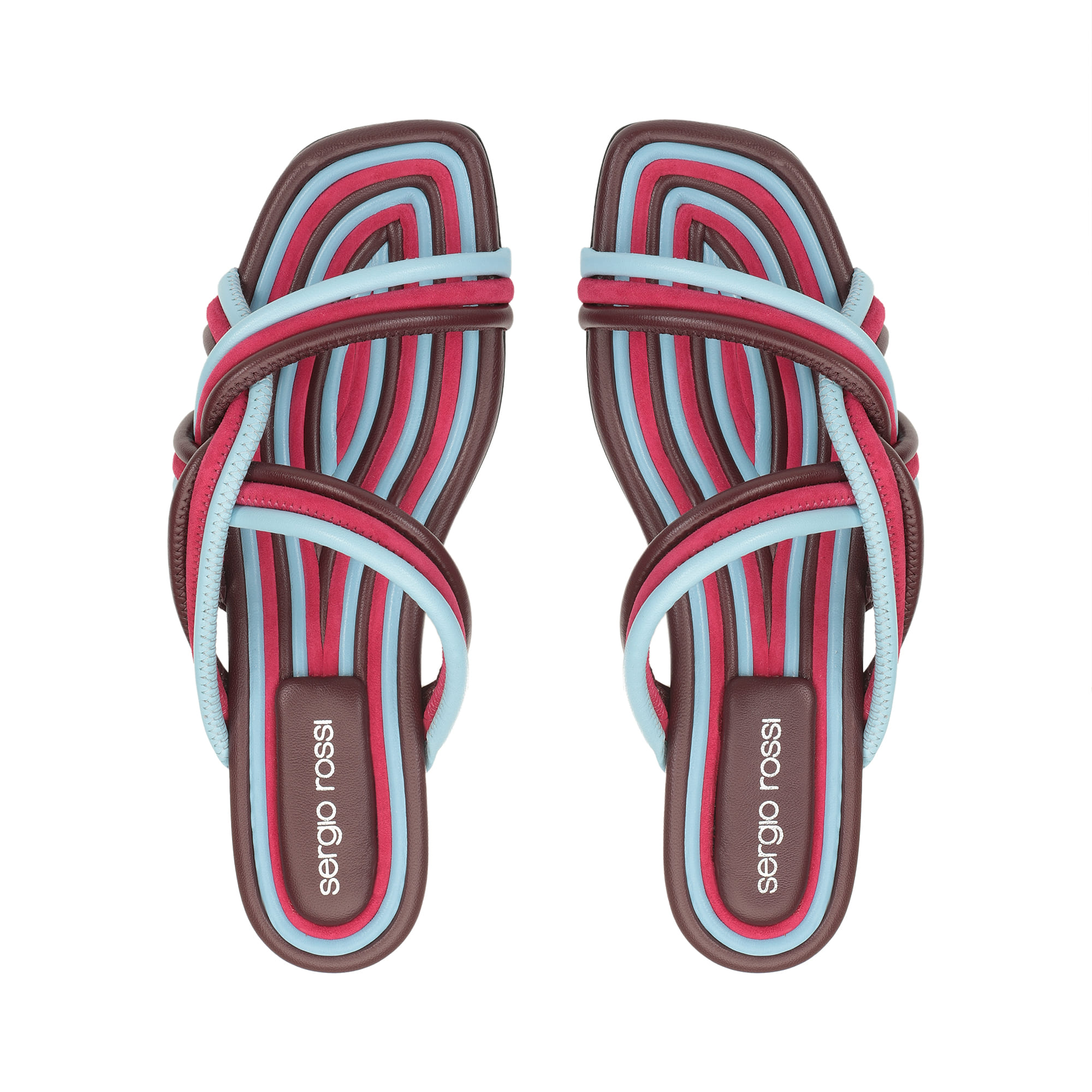 ★夏の足元にSS25★Sergio Rossi★ ssr Watamu - Sandals Wine Sandales Rouge Petit talon: 15mm, sr Watamu - Flat sandals